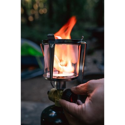 Compact Black and Silver Propane Camping Lantern