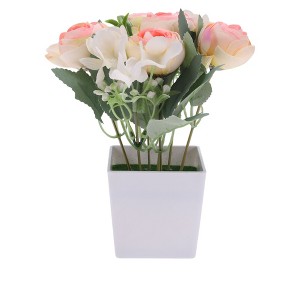 Unique Bargains Artificial Plants Hydrangea Tea Bud Plastic 2.95"x2.95"x7.87" 1 Pcs - 1 of 4