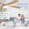 Sofucor 52 Inch Smart Ceiling Fan with Lights and Remote Low Profile Ceiling Fan 5 Blade Noiseless Reversible DC Motor Fan Work with Alexa/Google/App - 2 of 4