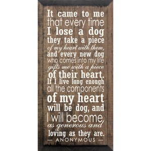 Slickblue Dog Lover Rustic Wall Sign – Pet Memorial Quote Wood Plaque – Thoughtful Home Accent 9x18, Color Options - 1 of 3