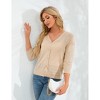 Coolmee Women's Cropped Cardigan 3/4 Sleeve Lightweight Crochet Shrug Hollowed Out Knit Sweater Tops - 4 of 4