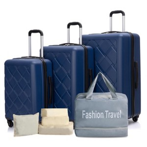 Grungis 8 Piece Luggage Sets(20/24/28+Portable Handbag+4 Pieces Storage Bag Set),Lightweight Hardshell ABS Luggage Sets with Spinner Wheels - 1 of 4
