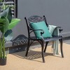 Costway 2PCS Patio Dining Bistro Chair All Weather Cast Aluminum Armrest Garden - image 3 of 4