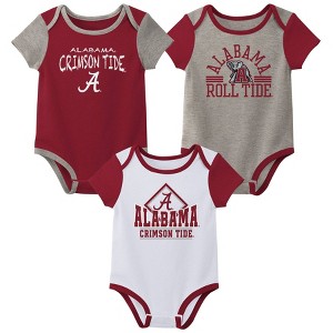 NCAA Alabama Crimson Tide Infant Boys' 3pk Bodysuit - 1 of 4