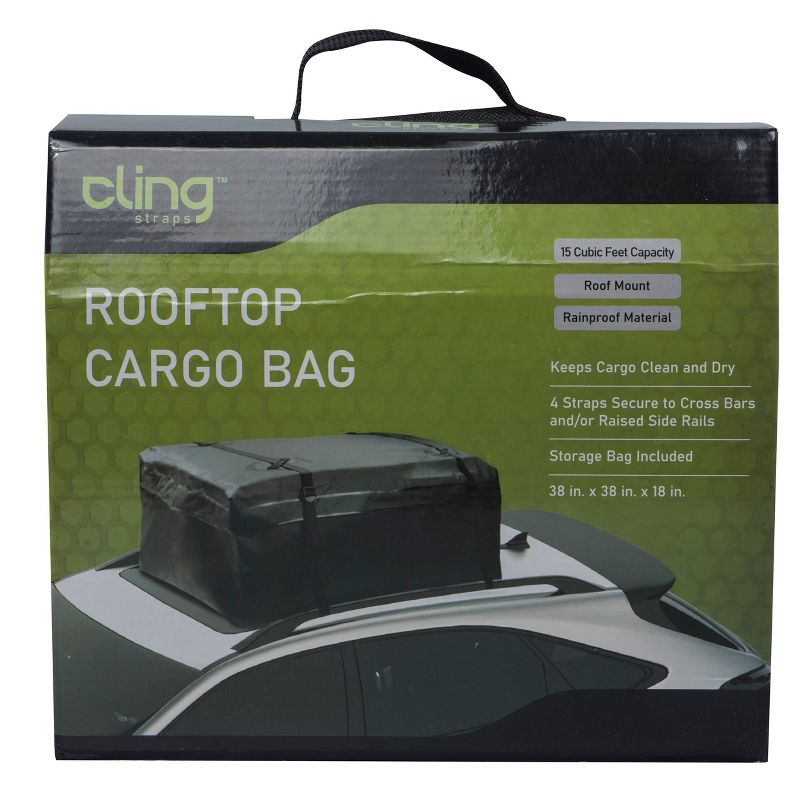 Cling 38&#34;x38&#34; Rainproof Car Top Bag Cargo Tie Downs, 1 of 5