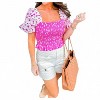 Women's Contrast Floral Smocked Top - 2.7 AUGUST APPAREL - 4 of 4