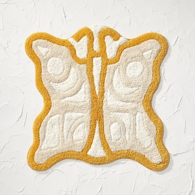 26&#34;x26&#34; Butterfly Shaped Bath Rug Yellow - Opalhouse&#8482; designed with Jungalow&#8482;