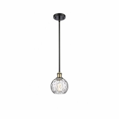 Athens Water Glass - 1 Light Mini Pendant In Industrial Style-8 Inches Tall and 6 Inches Wide