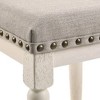 16" Tasnim Counter Height Barstool: Linen Upholstery, Nailhead Trim - Acme Furniture - 2 of 4