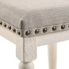 16" Tasnim Counter Height Barstool: Linen Upholstery, Nailhead Trim - Acme Furniture - image 2 of 4