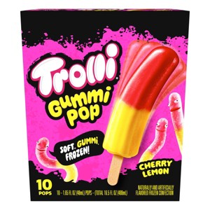 Trolli Gummi Frozen Pop Cherry Lemon - 16.5 fl oz/10ct - 1 of 4
