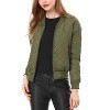 INSPIRE CHIC Women's Quilted Zip-Up Raglan Sleeves Bomber Jacket - 3 of 4