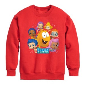 Boys' - Bubble Guppies - Mr. Grouper And Guppies Graphic Long Sleeve Fleece Sweatshirt - 1 of 4