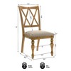 Best Master Furniture,Dining Chairs with Linen Blend Cushions, Set of 2, Antique Natural Oak - 4 of 4