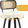 Swivel Counter Height Bar Stools - 26" Faux Leather Upholstered with Rattan Back, Black Wood Frame for Kitchen Island - 3 of 4