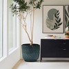 LuxenHome 15.5-Inch Ceramic Plant Pot Large Indoor Outdoor Planter with Drainage Hole and Plug Modern Glazed Round Flower Pot Planter Gray - 3 of 4