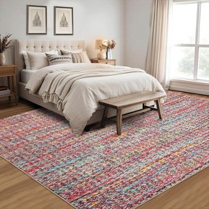 Modern Washable Area Rug, Non Slip Stain Rsistant Braided Print Carpet, Throw Mat for Bedroom Living Room Dining Room Home Decor - 1 of 4