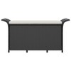 vidaXL Patio Bench with Cushion, Black 45.7"x18.1"x22.4" Poly Rattan - 3 of 4