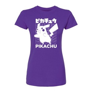 Women's - Pokémon - Pikachu Kanji Fitted Graphic T-Shirt - 1 of 2