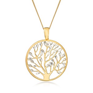 Ross-Simons Italian 18kt Gold Over Sterling Cut-Out Tree Of Life Pendant Necklace - 1 of 4