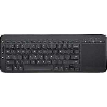 Microsoft All-in-One Media Keyboard - Wireless - Integrated Multi-touch Trackpad - Advanced Encryption Standard (AES) 128-Bit Encryption