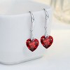 Paaaawaters 925 Sterling Silver 5A 10mm Heart Cubic Zirconia Dangle Earring for Women - 2 of 4