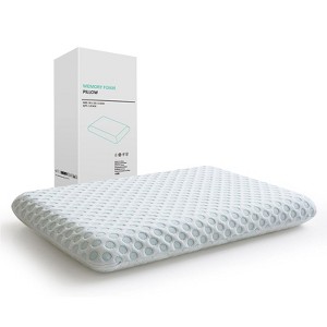 Dyonery Memory Foam Firm Pillows for Sleeping,Orthopedic Cervical Neck Pillow with Two-Sided Reversible Cover,Medium Firm Gusseted Gel Pillows - 1 of 4