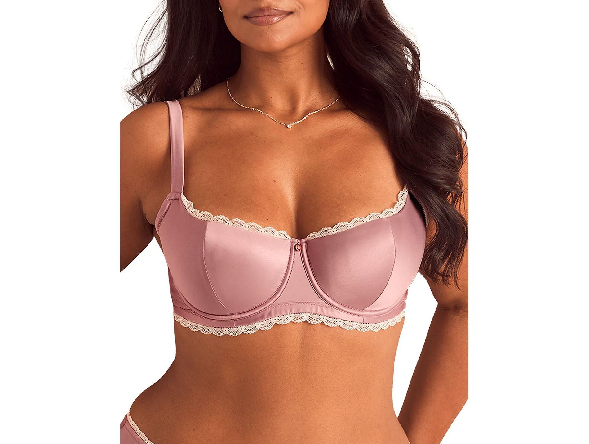 Adore Me Women's Elsie Balconette Bra 38DDD / Pale Mauve Beige.