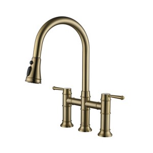 CASAINC Pull Down Bridge Kitchen Faucet - 1 of 4