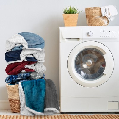 Plaid Light Gray Sherpa Fleece Wearable Blanket with Sleeves