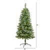 Nearly Natural 5-ft Wisconsin Slim Snow Tip Pine Artificial Christmas Tree with 150 Clear LED Lights - 2 of 4
