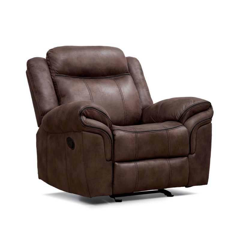miBasics Softcloud Transitional Upholstered Manual Glider Recliner Brown, 4 of 23