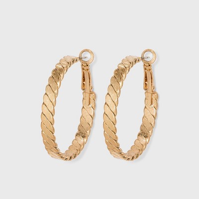 Herringbone Hoop Earrings - Universal Thread™ Gold