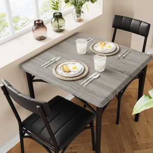 3-Pc Dining Set for 2 - Square Table w/Upholstered Chairs, Fits Small Spaces/Apartments - 1 of 4