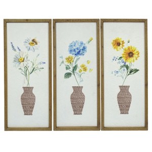 VIP Wood 23 in. Yellow Floral Print Wall Art - 1 of 2