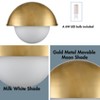 CLAXY Modern Gold Wall Sconce with Creamy Glass Shade - 4 of 4