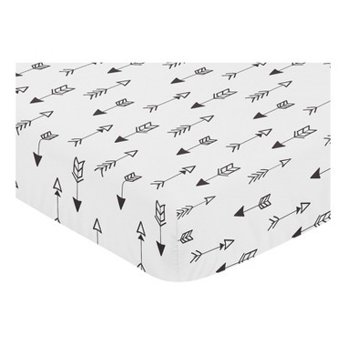 black and white fitted crib sheet