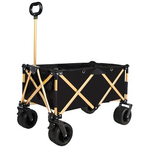 SKRAN aluminum alloy folding wagon, Heavy Duty Utility Beach Wagon Cart for Sand with Big Wheels,for Shopping, Camping,Garden and Outdoor Black - 1 of 4