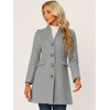 INSPIRE CHIC Women's Elegant Winter V Neck Single Breasted Long Overcoat - 2 of 4