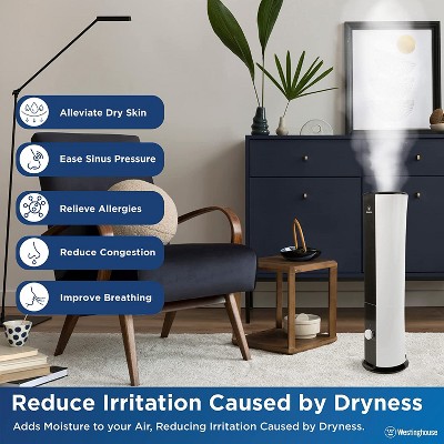 Westinghouse 28-inch Black and White Ultrasonic Tower Humidifier with Essential Oil Diffuser