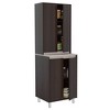 4 Door Breakroom Cabinet Espresso/Amber Gray - Inval - 4 of 4
