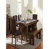 24"Chocolate Brown Color Fabric Upholstered Side Chairs 2pc Set Walnut Finish Wooden Frame Dining Furniture - 3 of 4