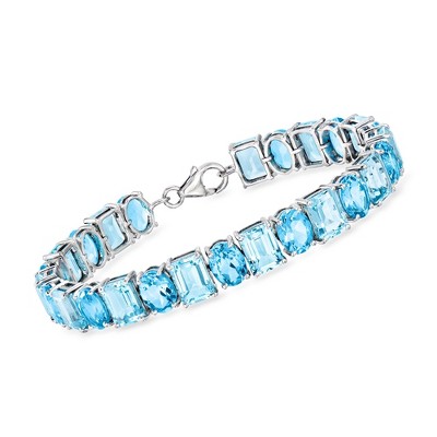 Ross-Simons 45.00 ct. t.w. Swiss and Sky Blue Topaz Bracelet in Sterling Silver