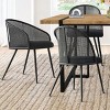7-piece Rectangle Dining Table Set with 4 Mesh Rattan Armless Dining Chair and 2 Captain's Chair, Dining Set for 6 Person - Maison Boucle - 2 of 4
