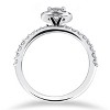 Pompeii3 1 cttw Diamond Round Halo Engagement Wedding Ring Set 14k White Gold - 3 of 4