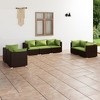 vidaXL Garden Lounge Set Brown and Green 7 Piece Modular Outdoor Furniture - 2 of 4