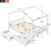 White Full House Bed with Drawers, Headboard, Footboard & Roof - 3 of 3