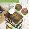 MaseiKar 4 Tier Fruit Storage Basket, Fruit Vegetable Cart with Solid Wood, Kitchen Storage Rack with Rollers for Pantry - 4 of 4