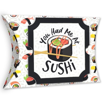 Big Dot of Happiness Let's Roll - Sushi - Square Favor Gift Boxes -  Japanese Party Bow Boxes - Set of 12