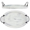 Farmlyn Creek Oval Wooden Serving Tray with Handles, Decorative Platter for Coffee Table, Living Room - 3 of 4